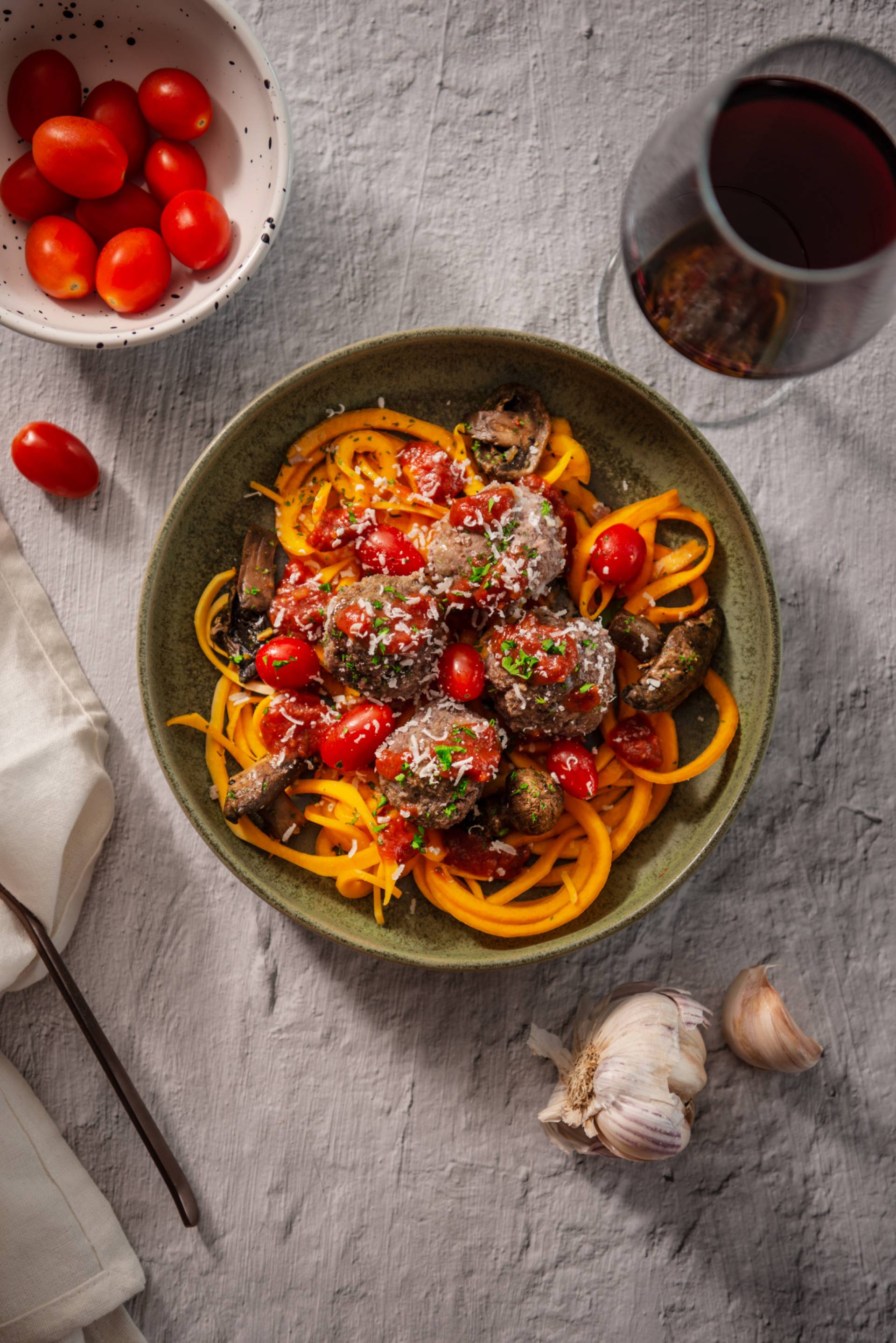 Italian Meatballs and Squash Noodles (LOW CARB)