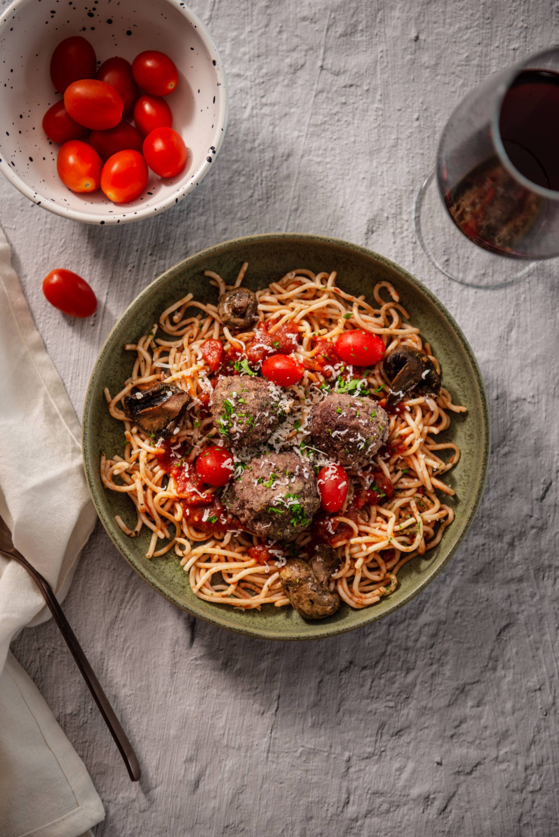 Classic Spaghetti and BEYOND Meatballs (Meat-Free)