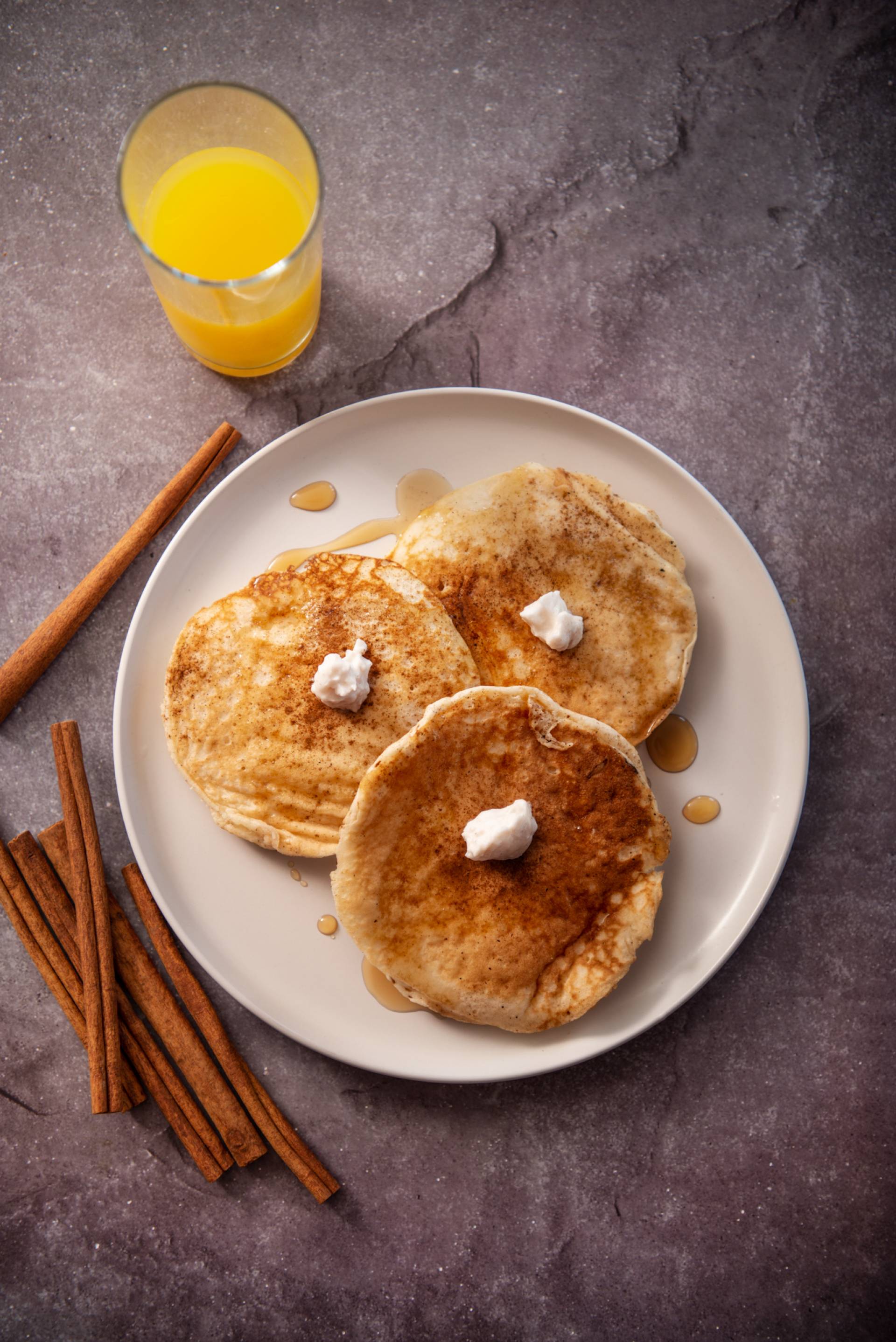 Cinnamon Roll Protein Pancakes (Breakfast)