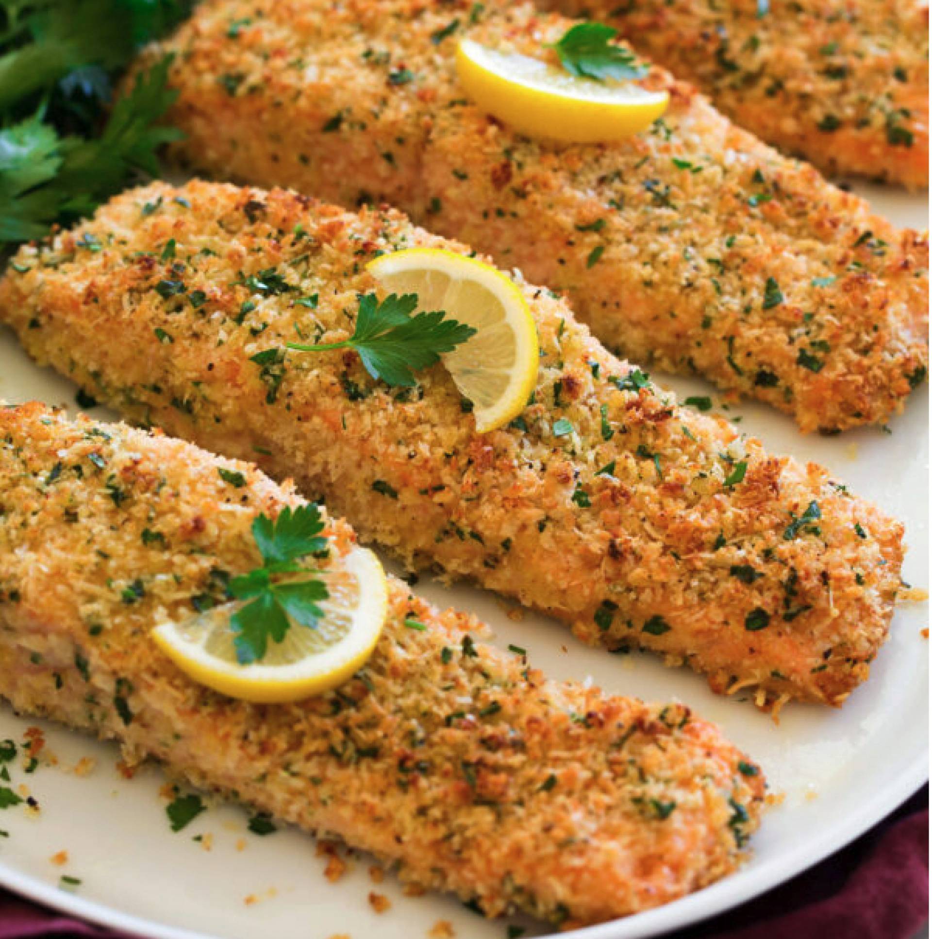 Baked Parmesan Herb Crusted Salmon