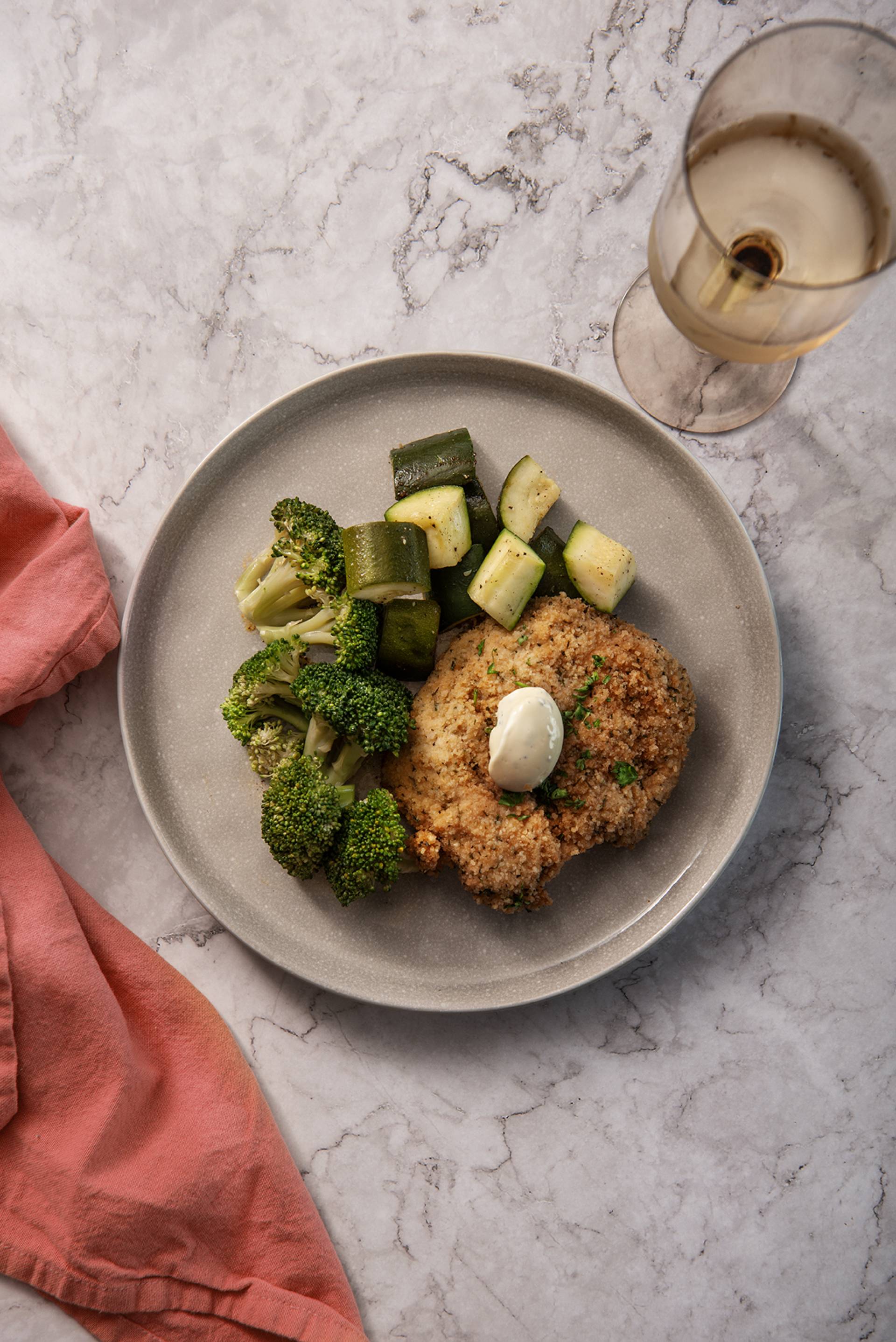 Breaded Chicken with Herb Aioli - Clean Plates Canada