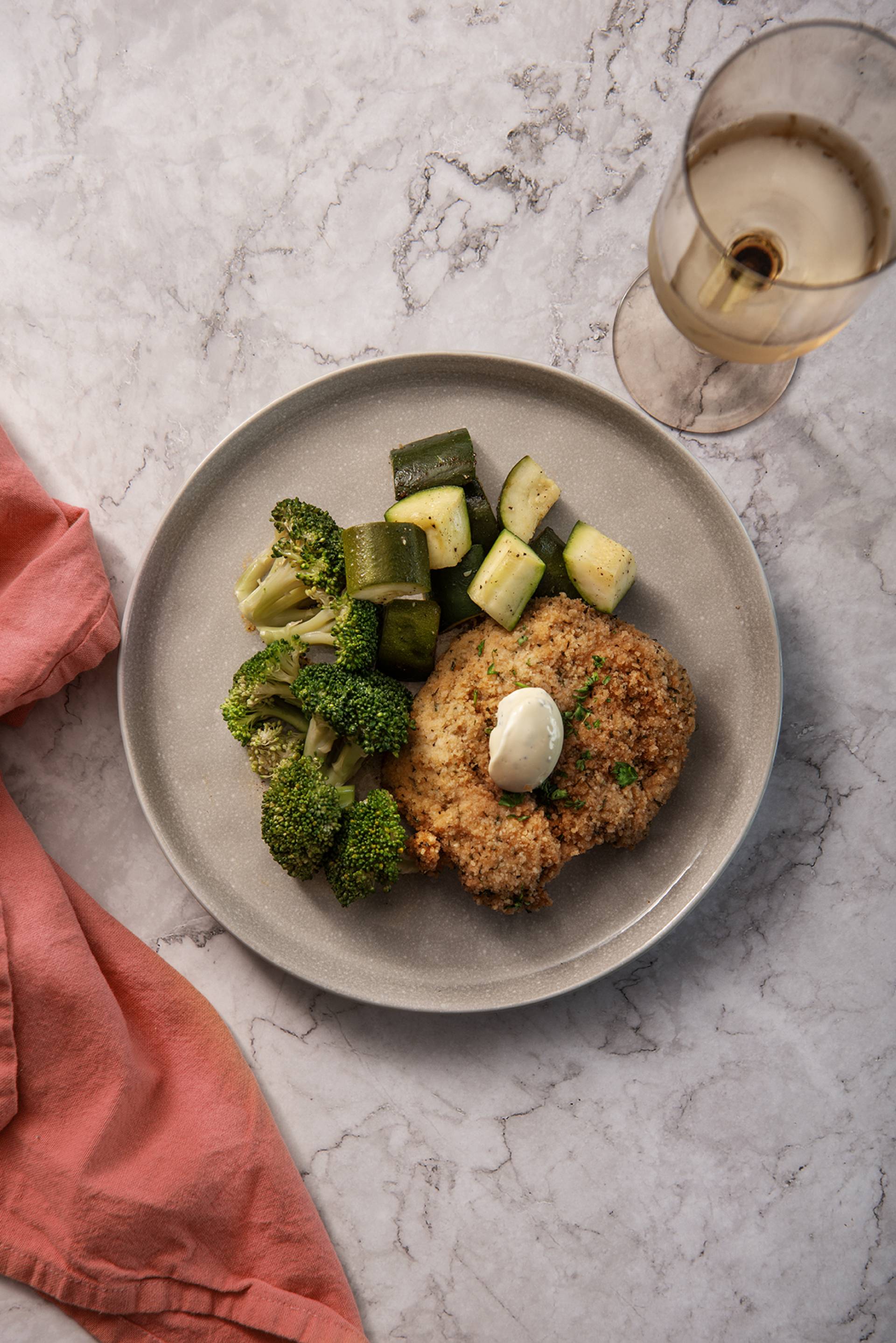 Breaded Chicken with Herb Aioli  (LOW CARB)
