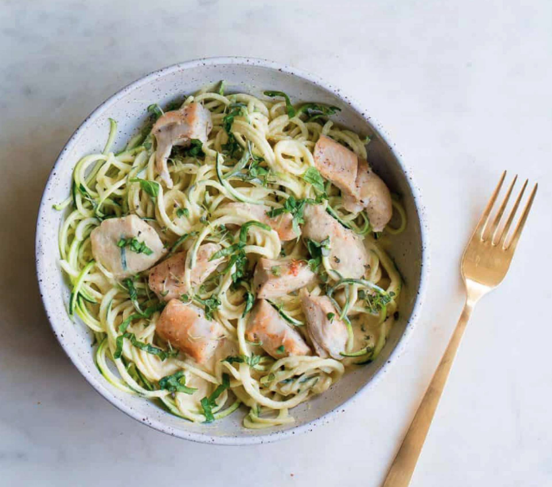 Chicken Alfredo Zoodles (LOW CARB)