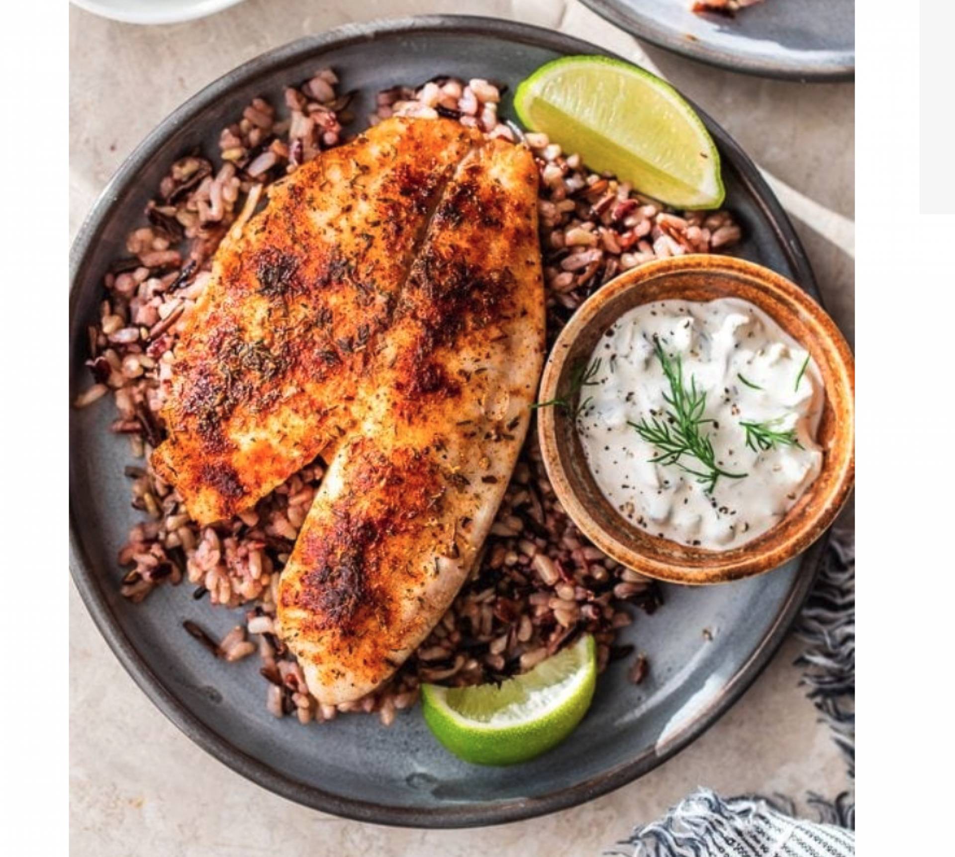 FITNESS Blackened Tilapia with Lime Tartar (LOW CARB) Clean Plates