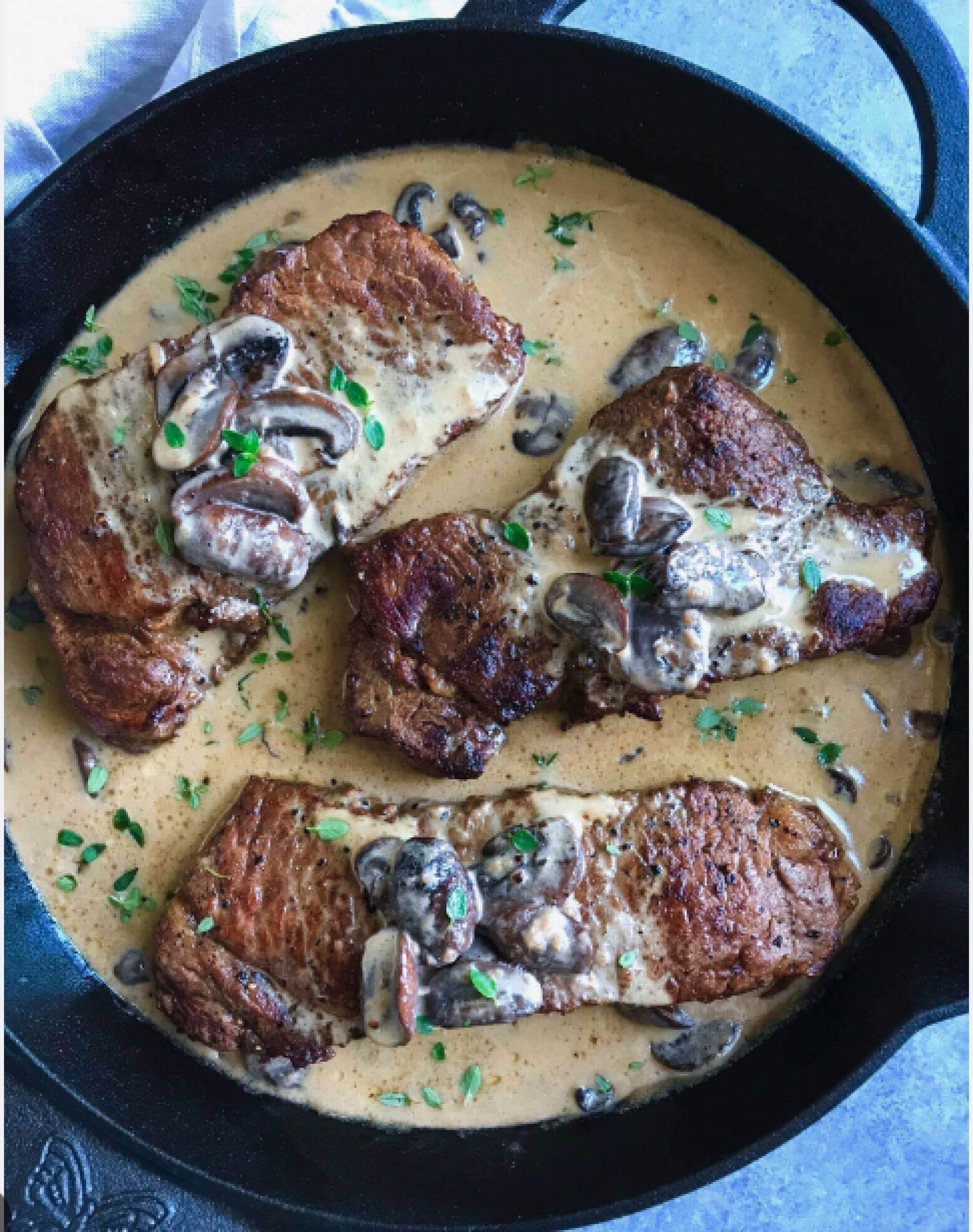 Grilled Steak with Mushroom Sauce
