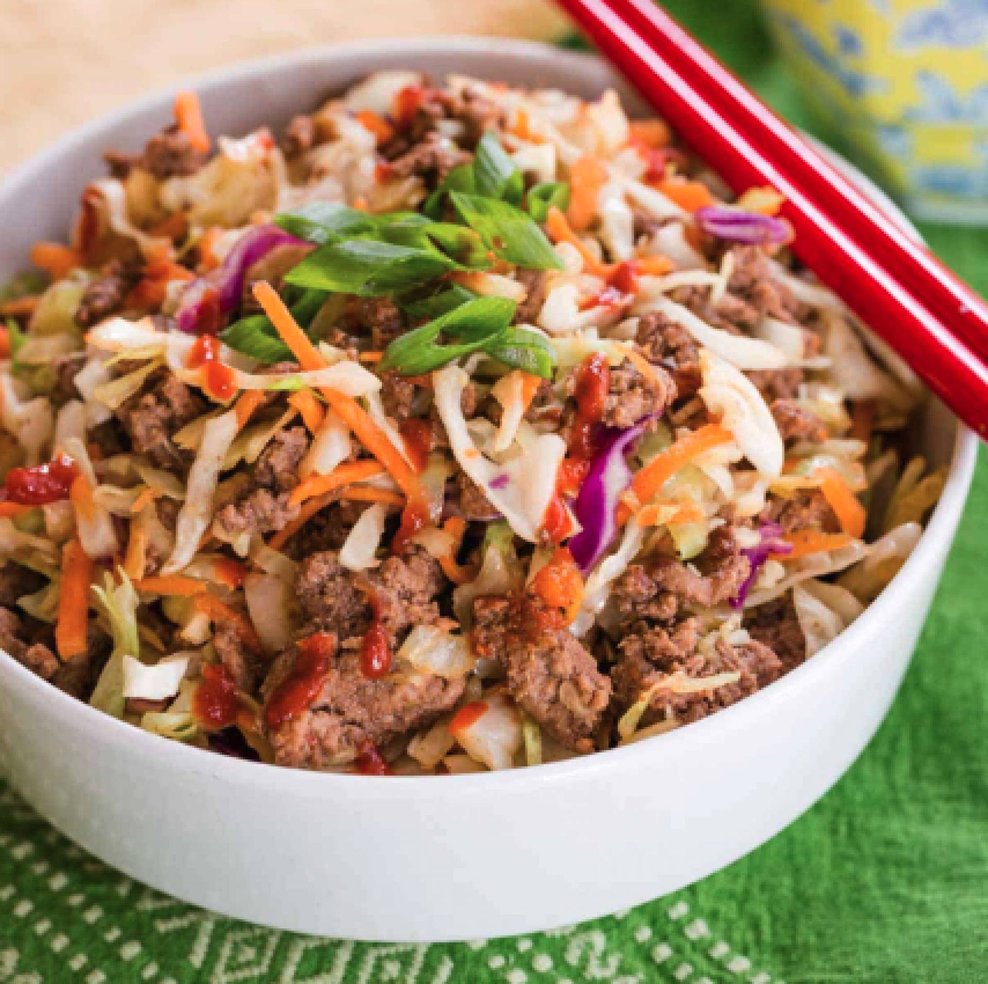 FITNESS: Deconstructed Beef Egg Roll Bowl