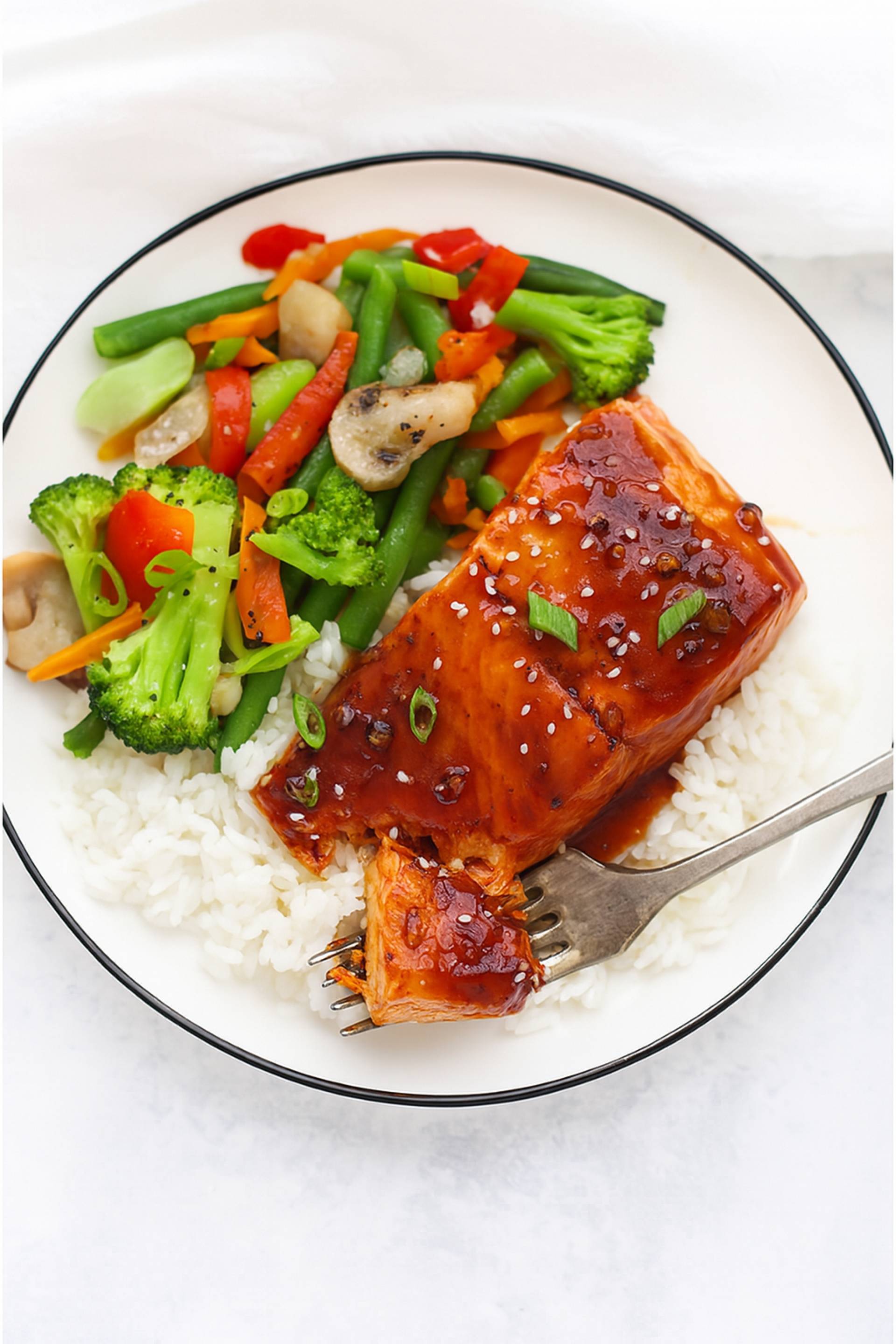 Orange Sesame Ginger Glazed Salmon