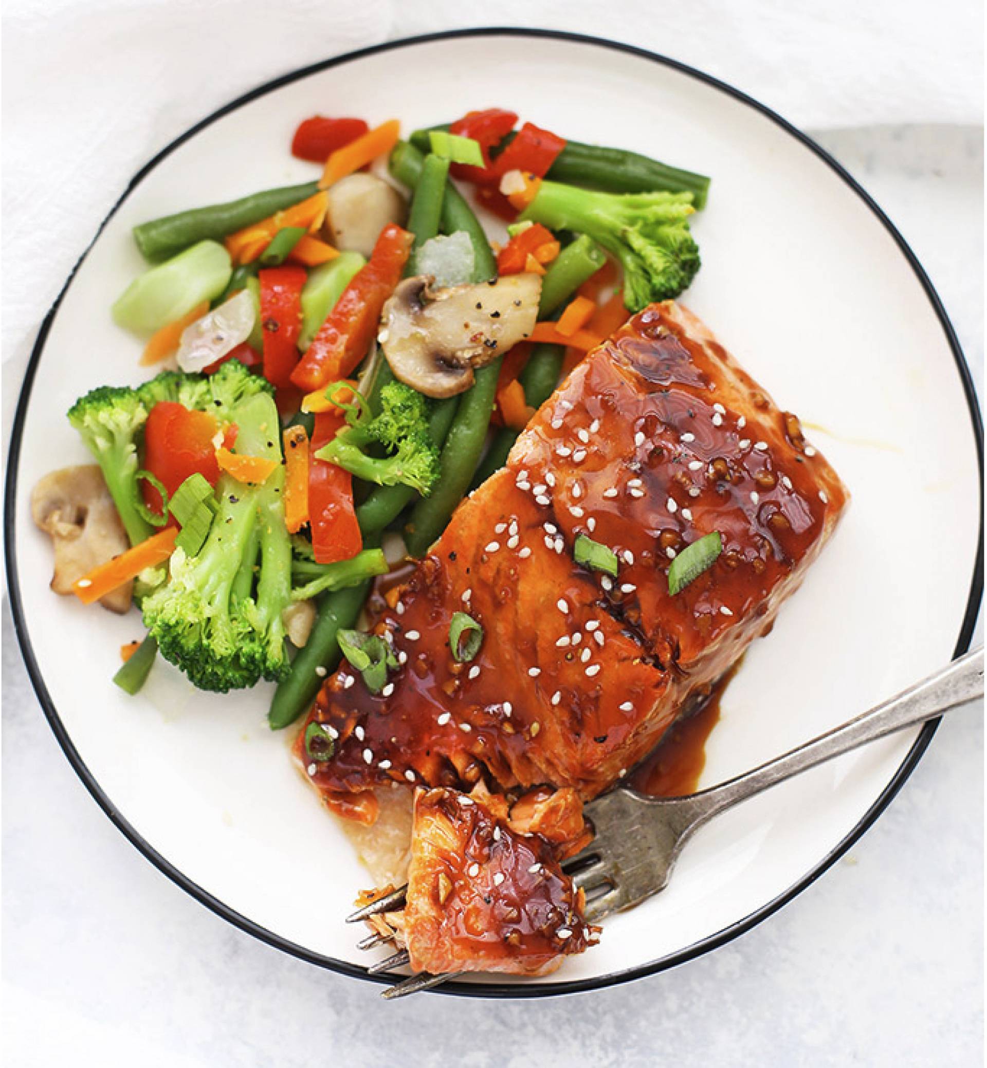 Orange Sesame Ginger Glazed Salmon (LowCarb)