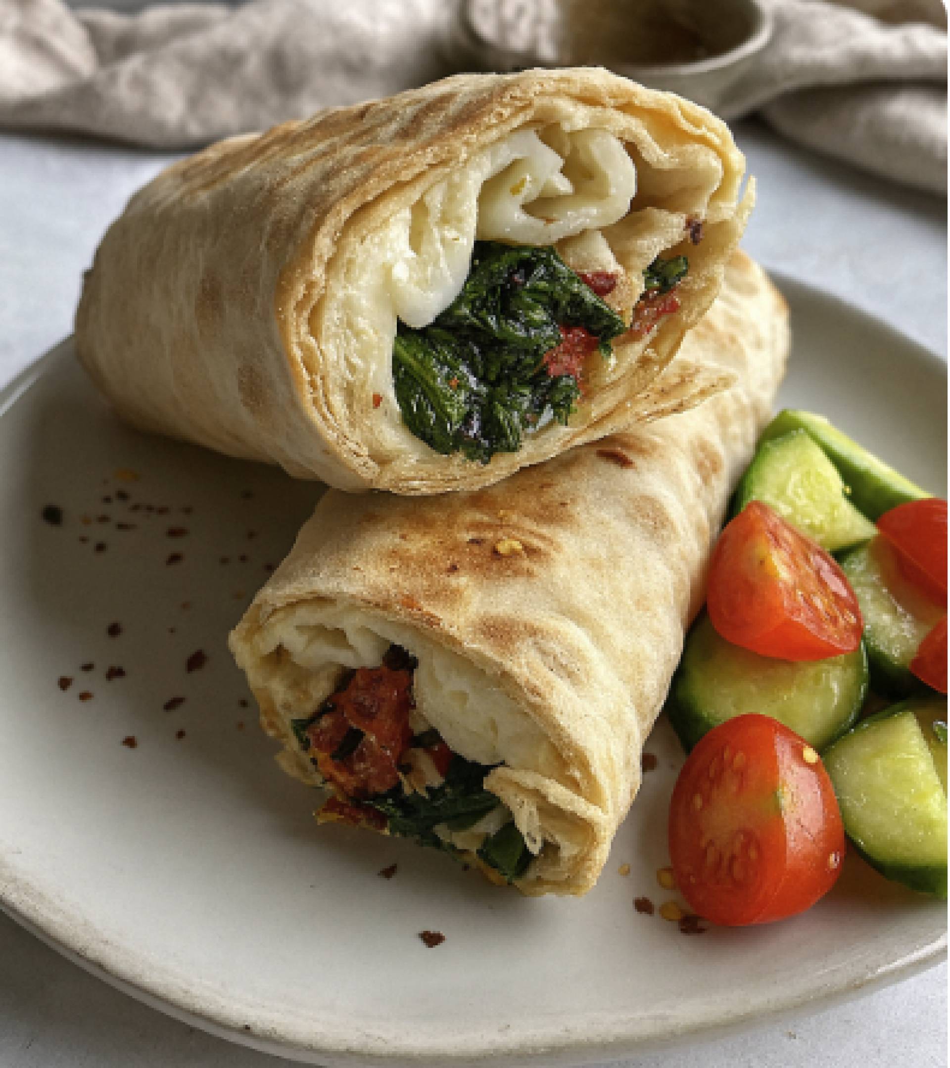 Spinach, Feta & Egg Wrap (Breakfast)