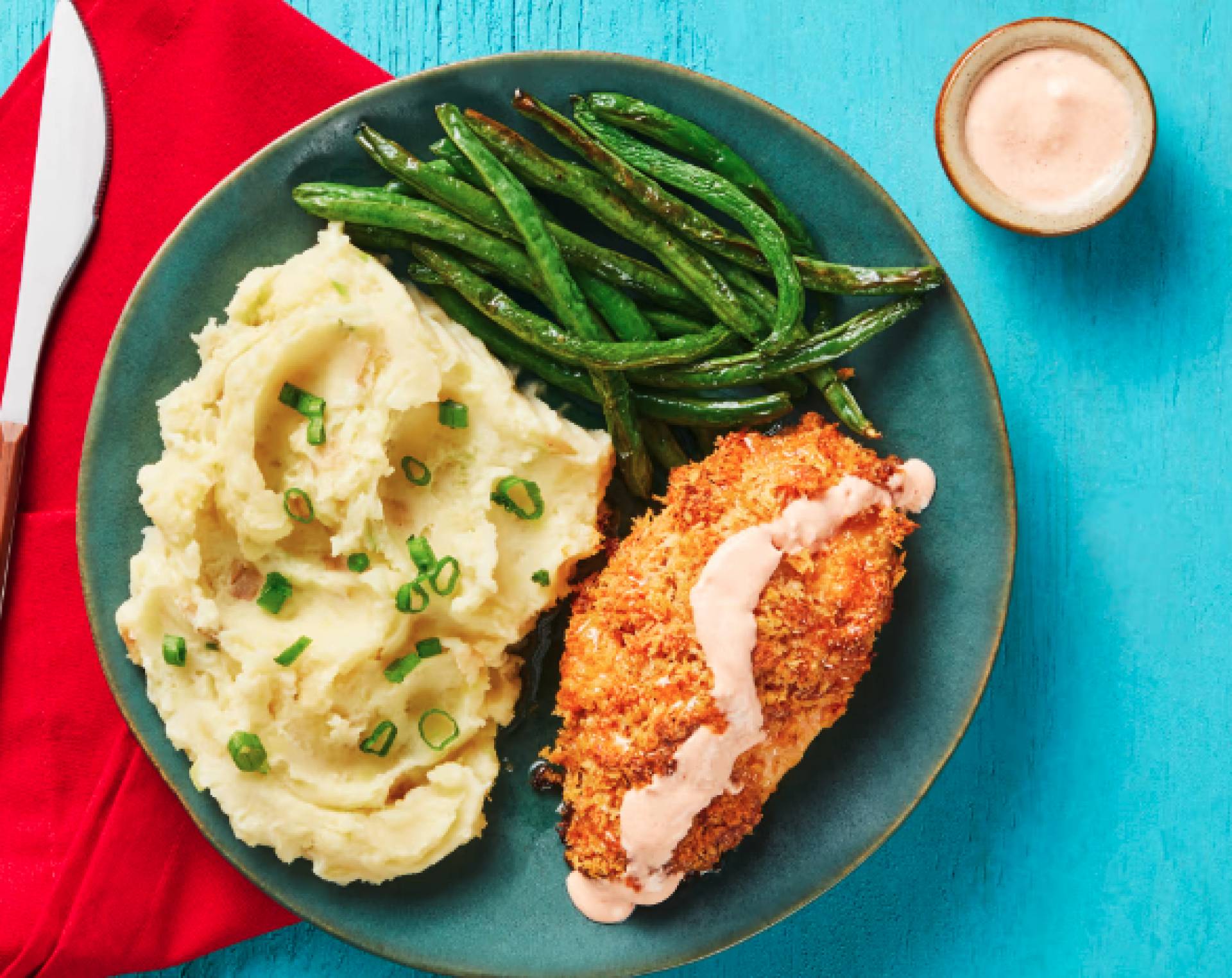 Crusted Chicken with Caesar Dip