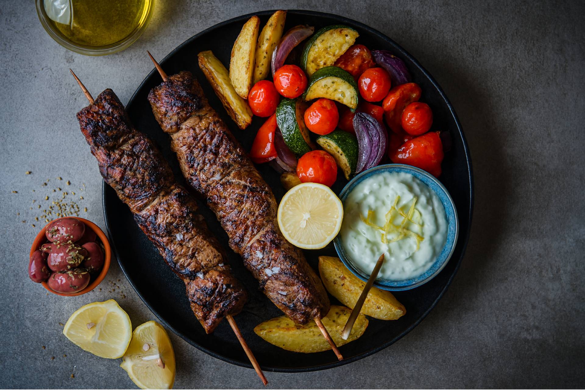 Grilled Steak Souvlaki (LowCarb)