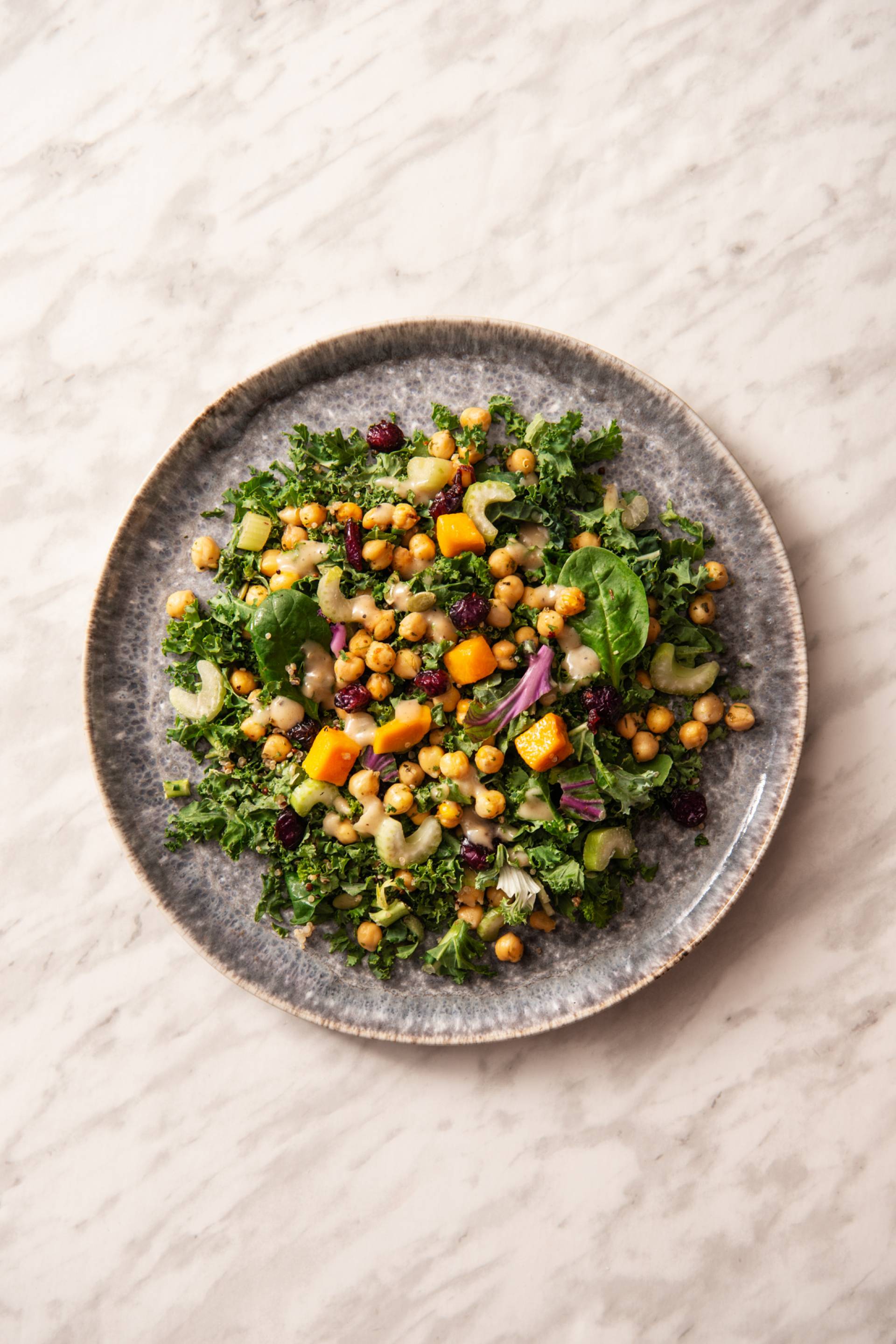 Roasted Chickpea & Kale Salad with Squash & Quinoa