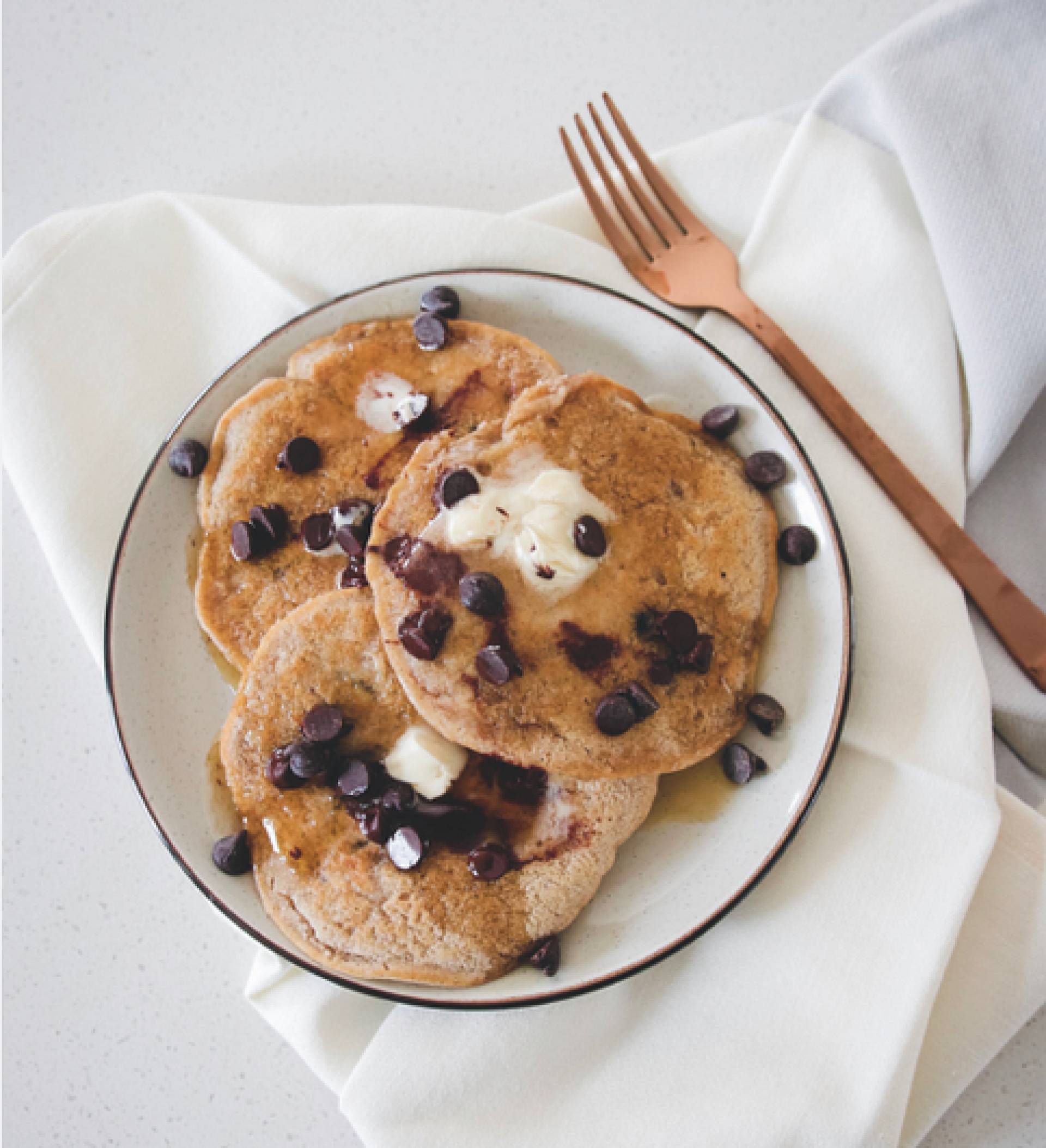 Chocolate Chip Protein Pancakes (Breakfast) - Clean Plates Canada