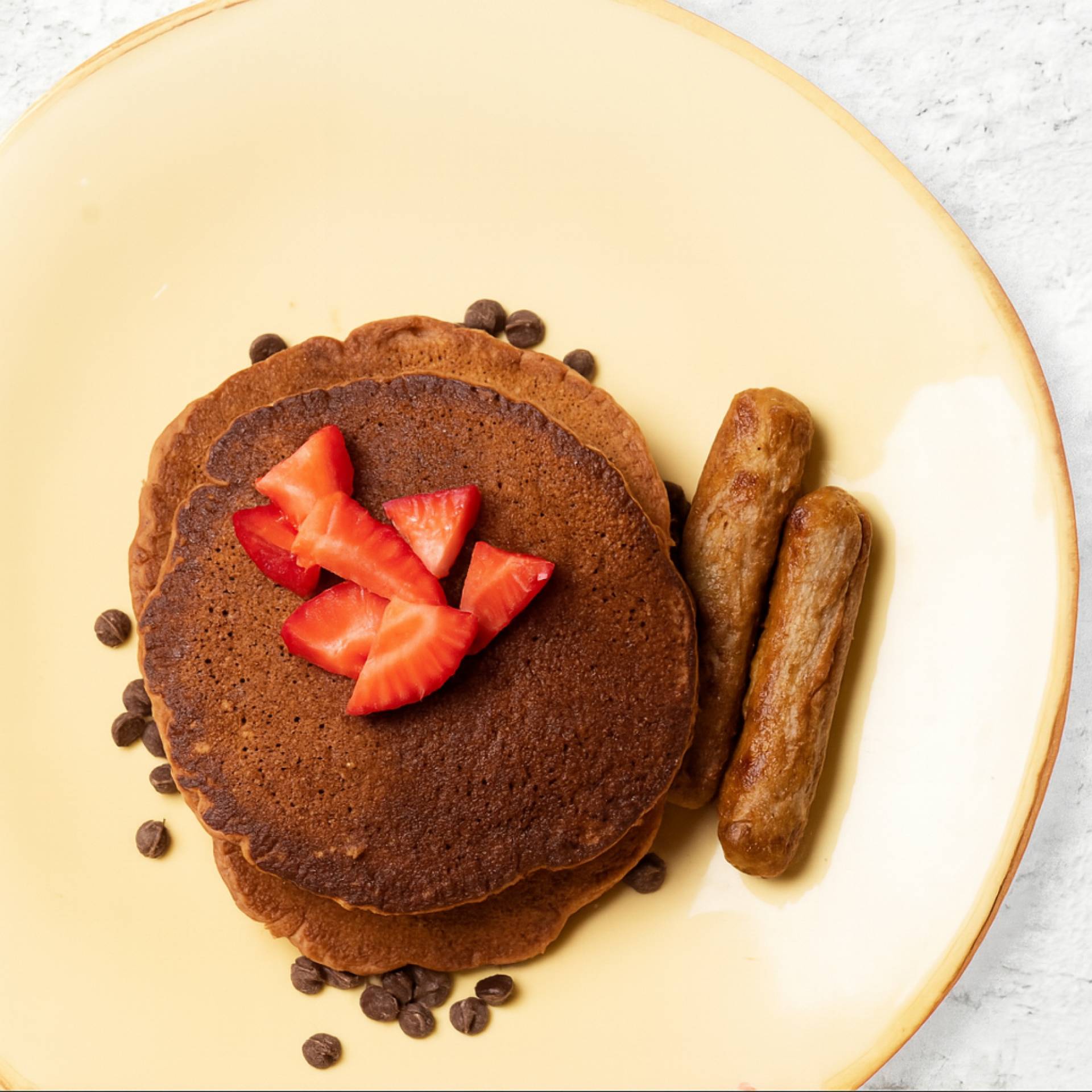 Chocolate Protein Pancakes with Strawberry (Breakfast)
